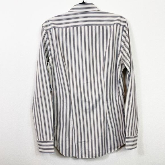Prada Milano Striped Button Down Shirt Size 41/16 Long Sleeve Collared Classic - Picture 3 of 9